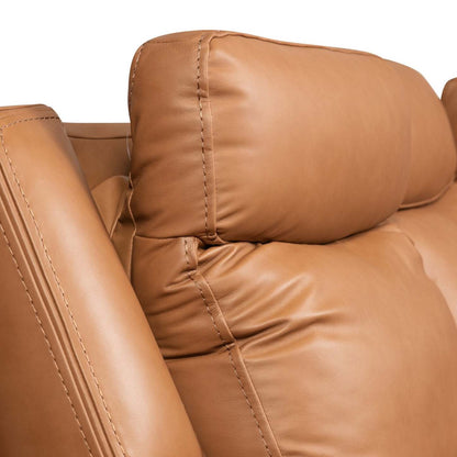 Scott Living Prescott 79 Genuine Leather Power Reclining Loveseat with Power Headrests - Butternut Brown | Causeuse à inclinaison électrique Prescott de Scott Living de 79 po en cuir véritable avec appuie-têtes électriques - brun courge musquée