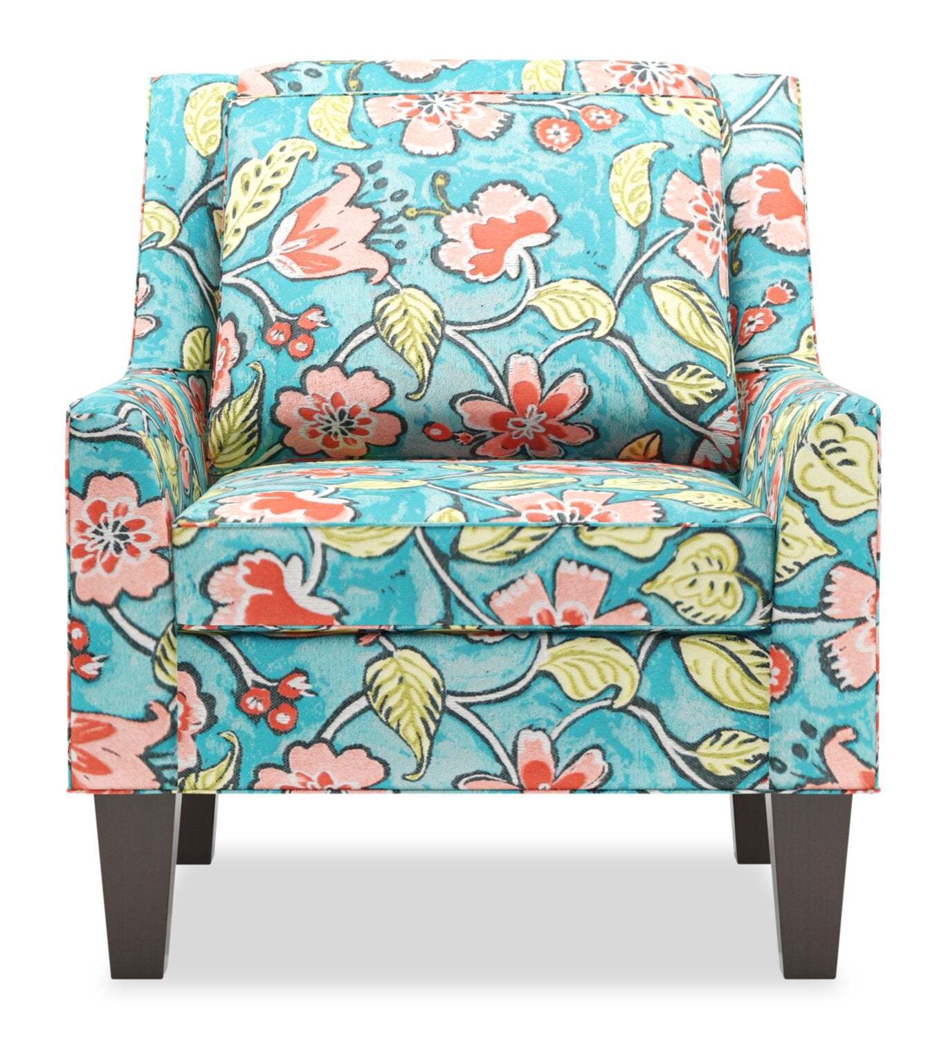 Fauteuil d'appoint club Sofa Lab personnalisable en tissu 29 po avec pattes en bois - Malibu multicolore | Fabriqué au Canada Sofa Lab Fauteuil d'appoint personnalisable en tissu Club 29 avec pieds en bois - Malibu multicolore | CLUB1144