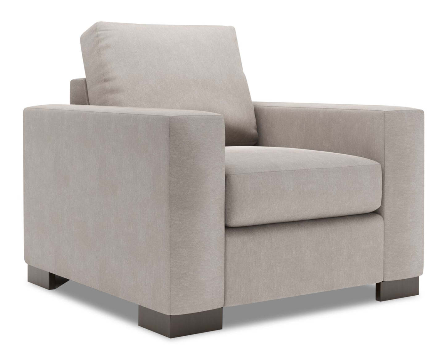 Fauteuil Track de Sofa Lab personnalisable de 38 po fabriqué au Canada en tissu d’apparence lin avec accoudoirs rectilignes - gris Pax Slate | TR303049