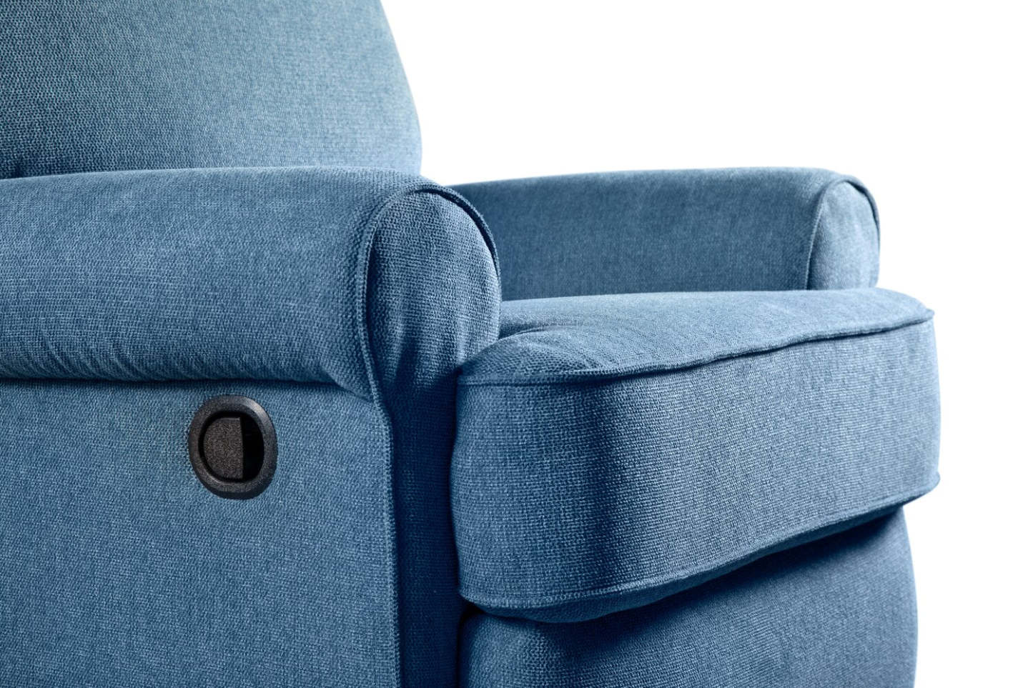 Fauteuil pivotant, coulissant et inclinable Bevin de 34,4 po en tissu de chenille - bleu