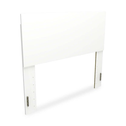 Lit à panneaux Riley avec tête de lit et cadre pour enfants, fabriqué au Canada, blanc - Pleine grandeur | Lit à panneaux Riley avec tête de lit et cadre de lit pour enfants, fabriqué au Canada, blanc - format lit double