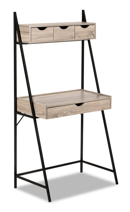 Bureau compact Norris 31.5 avec 4 tiroirs - Taupe|Bureau compact Norris de 31,5 po à 4 tiroirs - taupe