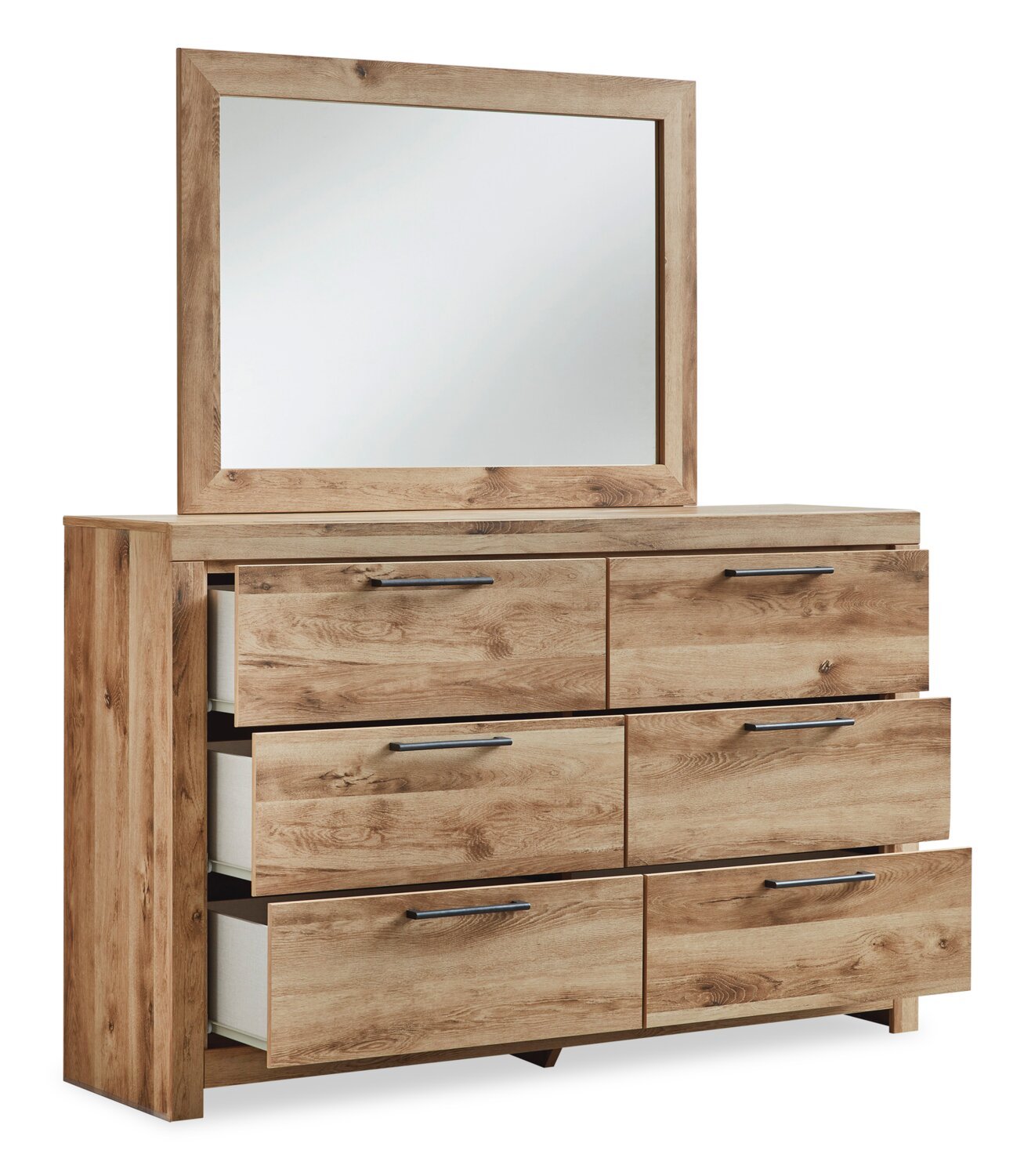 Commode à 6 tiroirs pour chambre à coucher Derekson, 58,7 L x 36,4 H - Naturel | Commode Derekson de 58,7 po (L) x 36,4 po (H) à 6 tiroirs pour la chambre à coucher - naturelle