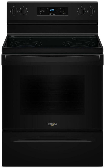 Cuisinière électrique Whirlpool de 5,3 pi³ avec nettoyage automatique - noire - YWFES3530RB | Bain à remous 5,3 Cu. Fort. Cuisinière électrique avec autonettoyage - Noir - YWFES3530RB