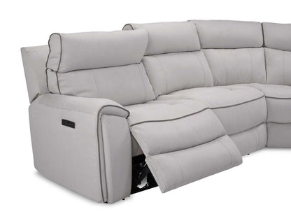 Canapé sectionnel de droite à inclinaison électrique Newport de Cindy Crawford Home 6 pièces en suédine - gris