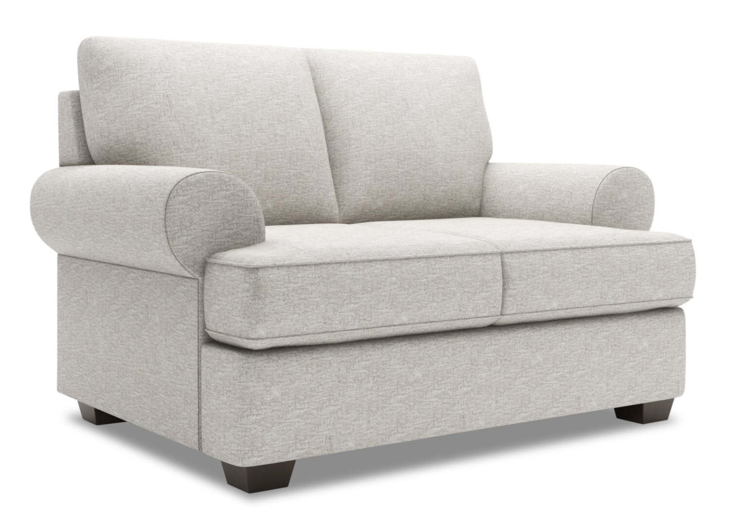 Fabriqué au Canada Canapé Personnalisable Lab Roll 64 Canapé en Tissu Chenille avec Accoudoirs Enroulés - Argent Luxe | Causeuse Roll de Sofa Lab de 64 po fabriquée au Canada en tissu d’apparence lin avec accoudoirs enroulés - argenté Luxe | RO202793