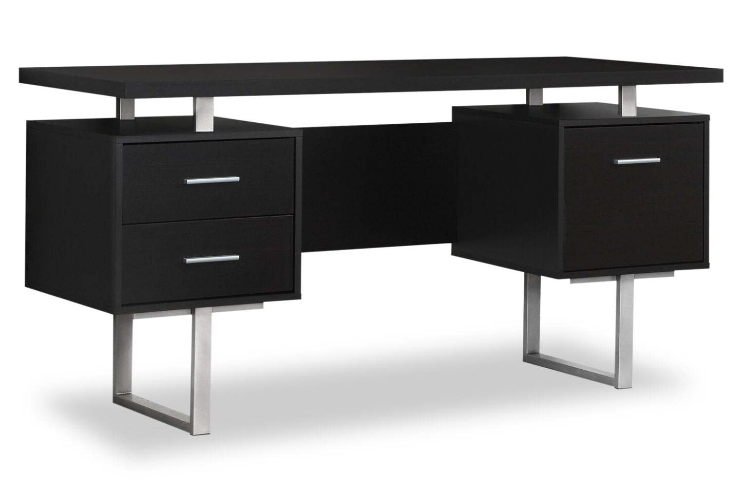 Bureau réversible Teagan de 60 po à 3 tiroirs - espresso