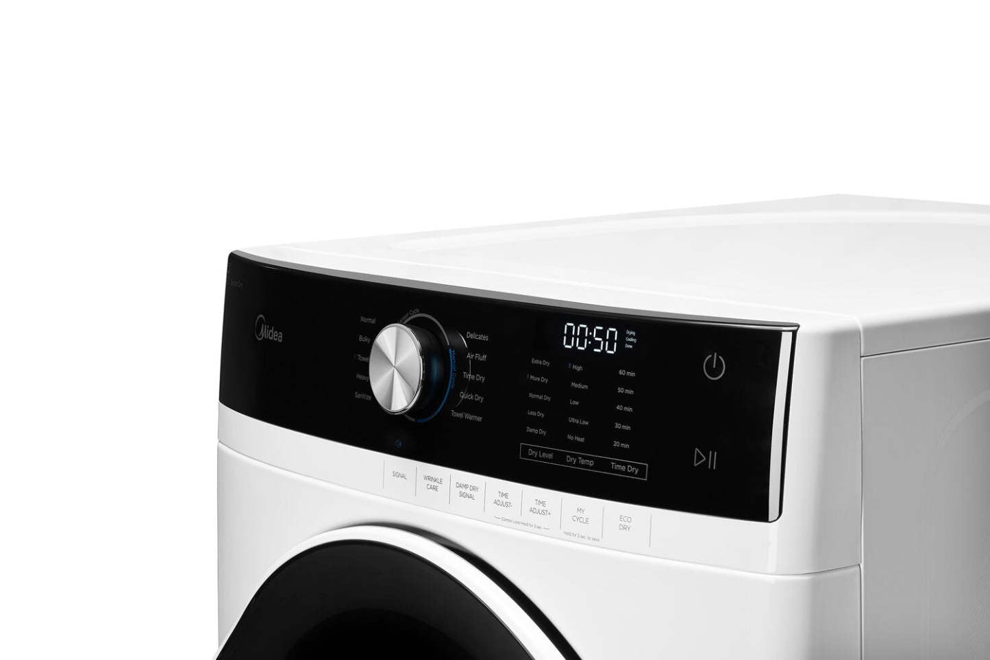 Midea 8 pi³ Sécheuse électrique - blanche - superposable - MLE52N4AWW | Midéa 8 Cu. Fort. Sécheuse électrique, blanche, empilable, MLE52N4AWW