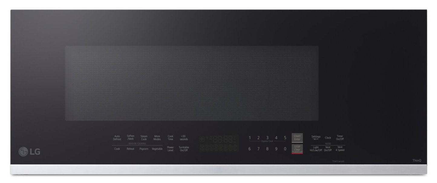 LG 1,3 Cu. Fort. Four à micro-ondes intelligent à profil bas avec cuisson par capteur - MVEF1337F | Quatre à micro-ondes à hotte intégrée intelligente à profil bas LG de 1,3 pi3 avec cuisson par capteur - MVEF1337F | MVEF133F