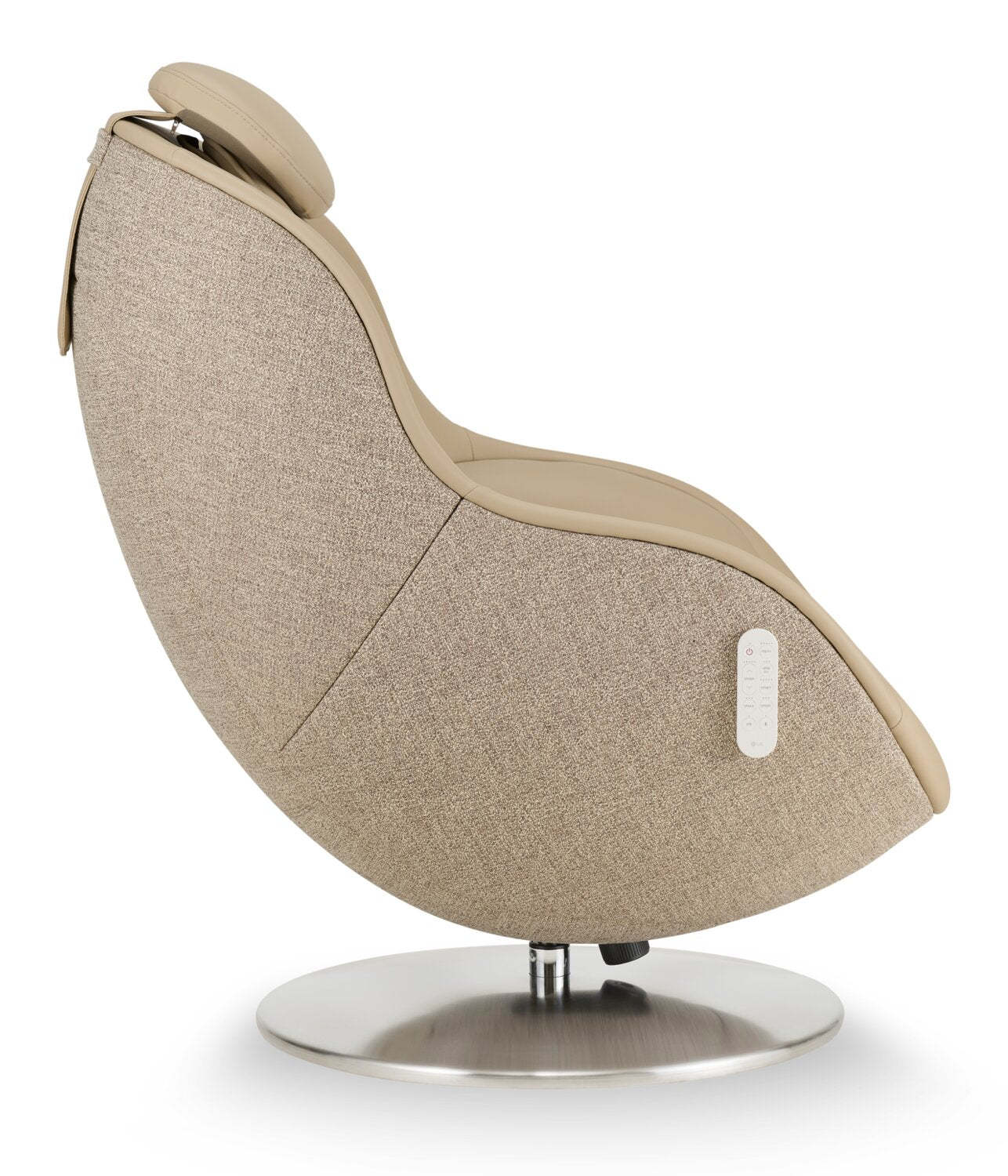 Fauteuil de massage inclinable LG de 29,6 po en tissu d’apparence cuir avec pouf assorti - brun