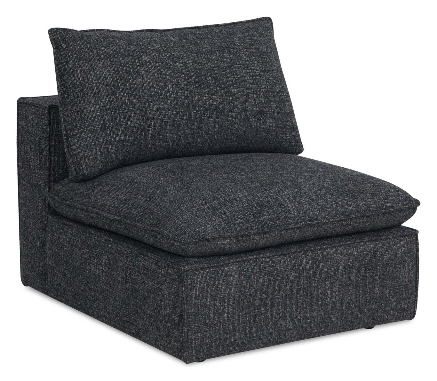 Fusion modulaire 8 pièces en tissu chenille gris anthracite avec coussins de dossier amovibles en plumes | Canapé sectionnel modulaire Fusion 8 pièces en tissu chenille gris anthracite avec coussins de dossier amovibles en couette et plumes