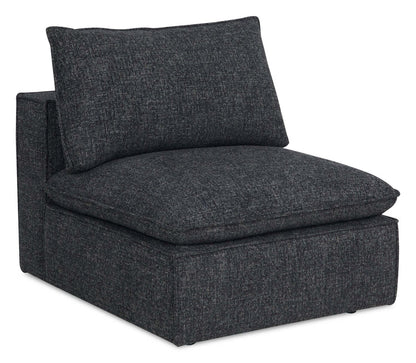 Fusion modulaire 8 pièces en tissu chenille gris anthracite avec coussins de dossier amovibles en plumes | Canapé sectionnel modulaire Fusion 8 pièces en tissu chenille gris anthracite avec coussins de dossier amovibles en couette et plumes