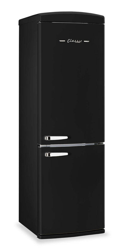 Réfrigérateur Classic Rétro par Unique de 24 po et de 12 pi3 à congélateur inférieur - noir mat - UGP-340L MB AC | 340LMBAC