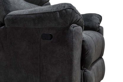Fabriqué au Canada Fauteuil inclinable coulissant en tissu Gybson 38 - Gris graphite | Fauteuil coulissant inclinable Gybson de 38 po fabriqué au Canada en tissu - gris graphite