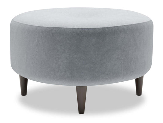 Fabriqué au Canada Sofa Lab personnalisable Pouf en tissu velours The Curve 31 - Gris | Pouf The Curve de Sofa Lab de 31 po fabriqué au Canada en tissu de velours - gris | CURV2888