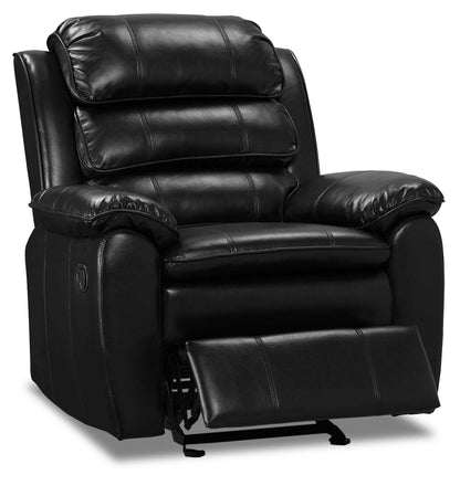 Adam 34.45 Fauteuil inclinable coulissant en tissu d'apparence cuir - Noir | Fauteuil coulissant inclinable Adam de 34,45 po en tissu d'apparence cuir - noir