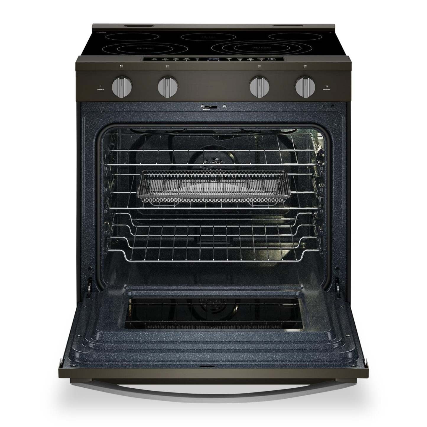 Cuisinière électrique Whirlpool de 5,3 pi3 avec friture à air et revêtement WipeCleanMC - acier inoxydable noir - YWSES7530RV | Whirlpool 5.3 Cu. Ft. Electric Range with Air Fry and WipeClean™ Coating - Black Stainless Steel - YWSES7530RV | YWSES75V