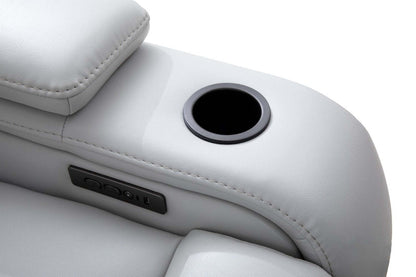 Cinema 79.6 Tissu d'apparence cuir Sièges de cinéma maison inclinables électriquement avec deux sièges - Gris brume cosmique