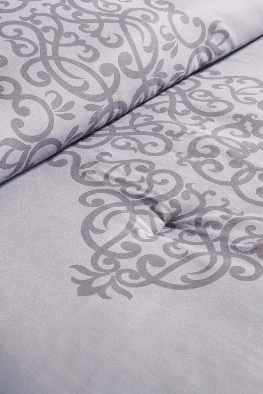 Arista 4-Piece Full/Queen Comforter Set - Grey | Ensemble d'édredon Arista 4 pièces pour lit double ou grand lit - gris