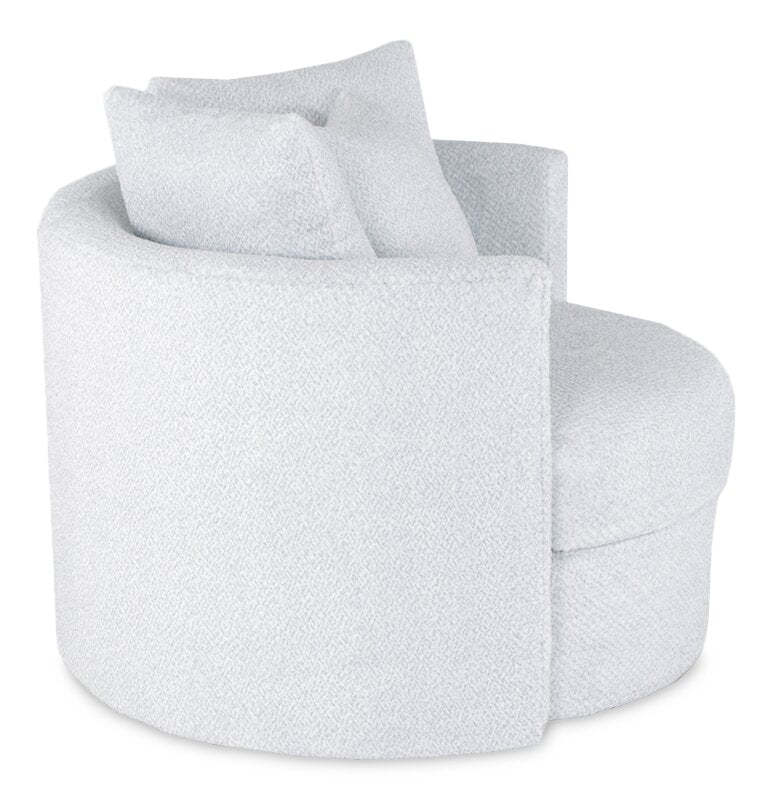 Fauteuil d'appoint pivotant Cuddler Midi de 42 po fabriqué au Canada en tissu chenille - gris Teddy Star