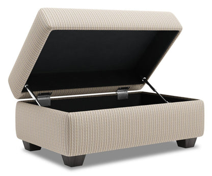 Fabriqué au Canada Pouf de rangement personnalisable The Trunk 39 en tissu - beige champignon | Pouf de rangement The Trunk de Sofa Lab de 39 po fabriqué au Canada en tissu - beige champignon | TRUN1161