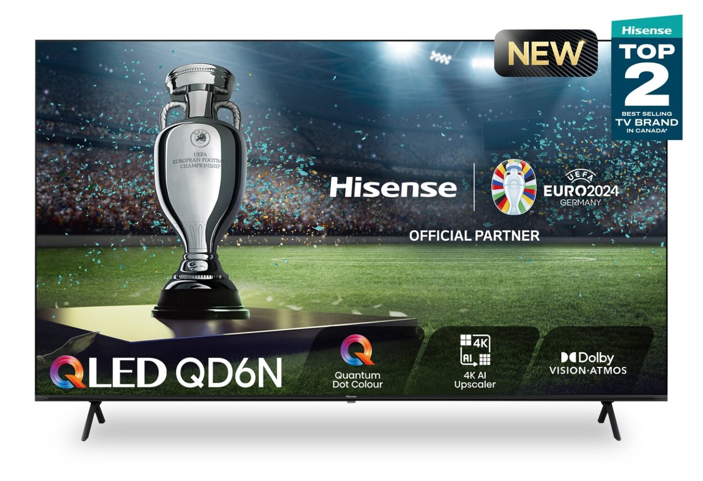 Téléviseur intelligent QLED Hisense UHD 4K de 85 po à 60 Hz avec HDR10+, Dolby VisionMC et Google TVMC (85QD6N)
