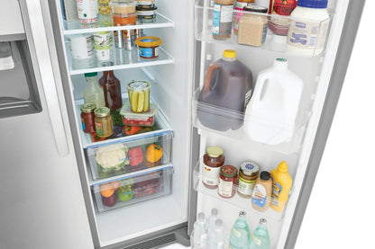 Réfrigérateur Frigidaire de 25,6 pi³ et de 36 po de profondeur standard à compartiments juxtaposés - Acier inoxydable - FRSS2623A… | Réfrigérateur Frigidaire de 25,6 pi³ et de 36 po de profondeur standard à compartiments juxtaposés…