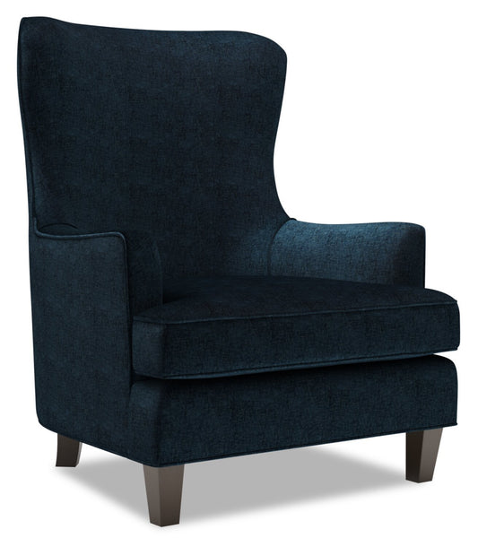 Fauteuil d’appoint à oreilles Sofa Lab personnalisable de 32 po en tissu de chenille - bleu Luxury Indigo | Fauteuil d’appoint à oreilles Sofa Lab de 32 po fabriqué au Canada en tissu de chenille - bleu Luxury Indigo | WING3193