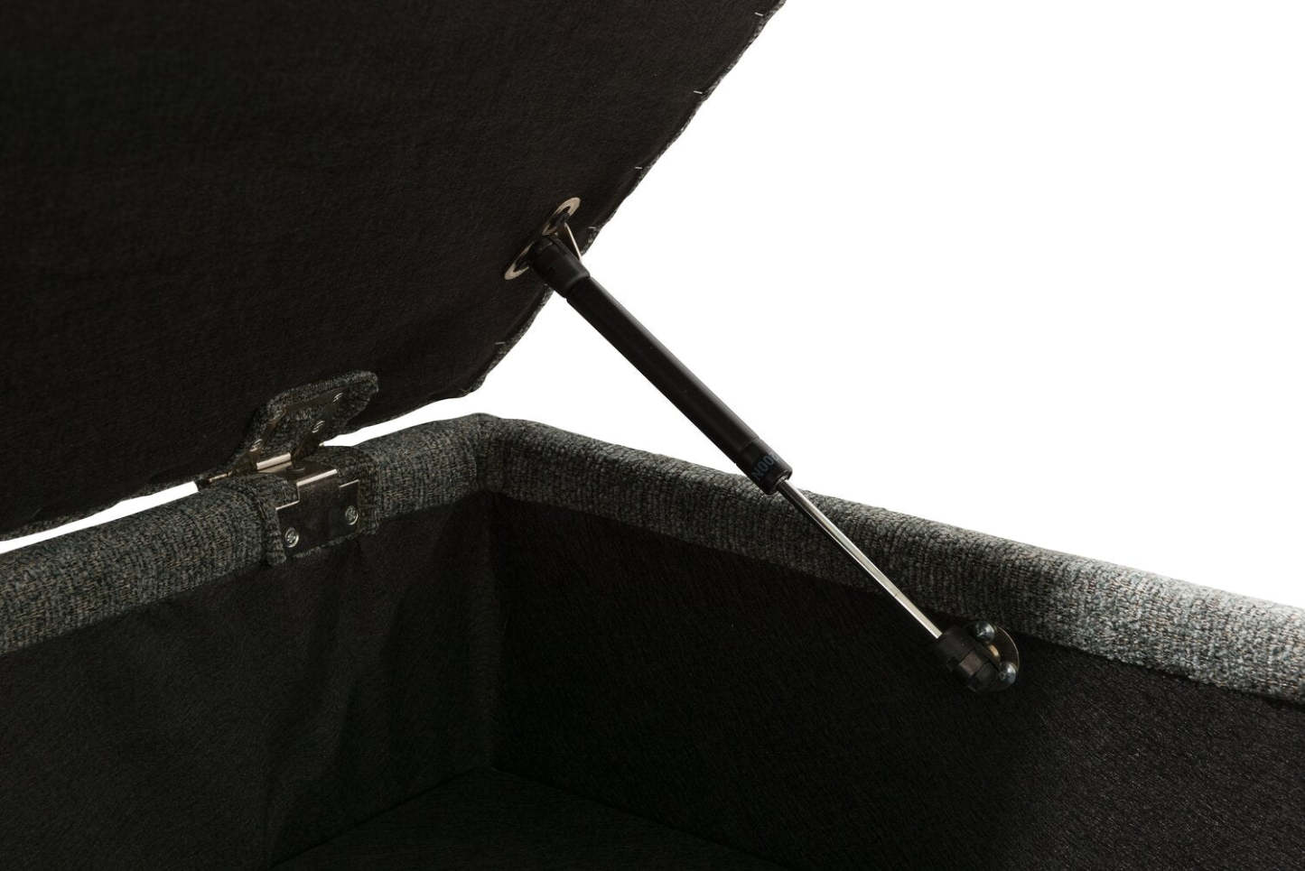 Made in Canada Verona 44 Linen-Look Fabric Storage Ottoman - Charcoal Grey | Pouf de rangement Verona de 44 po fabriqué au Canada en tissu d’apparence lin - gris anthracite