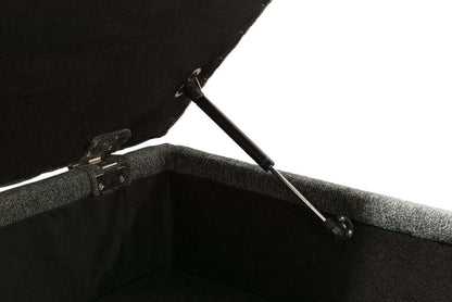 Made in Canada Verona 44 Linen-Look Fabric Storage Ottoman - Charcoal Grey | Pouf de rangement Verona de 44 po fabriqué au Canada en tissu d’apparence lin - gris anthracite