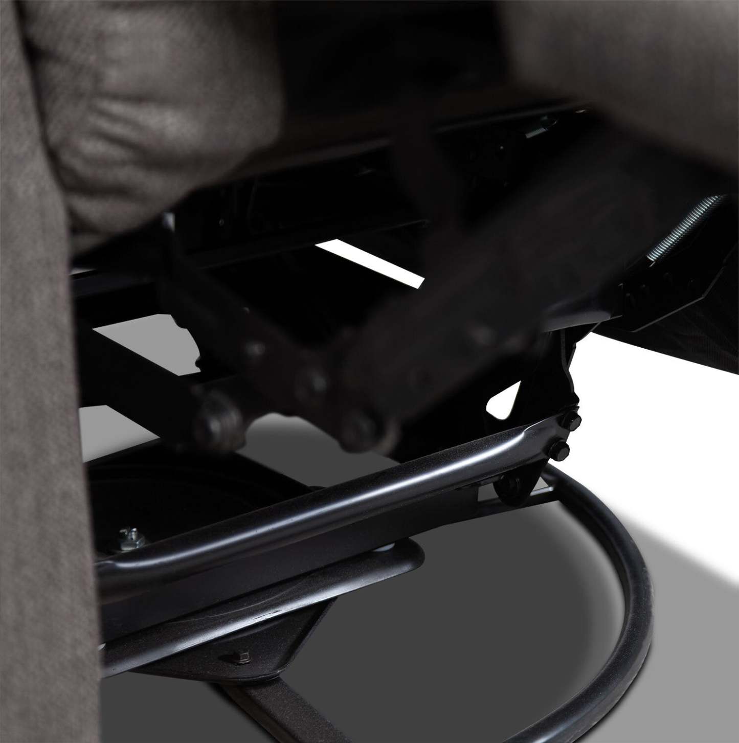 Fauteuil inclinable et berçant pivotant en tissu d'apparence lin Penny 29.1 - Gris | Fauteuil pivotant, berçant et inclinable Penny de 29,1 po en tissu d'apparence lin - gris