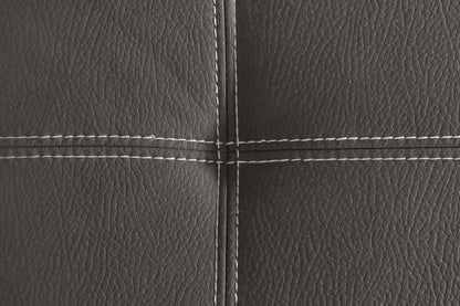 Canapé-lit Drake de 87 po en tissu de suédine avec lit rétractable, appuis-têtes relevables et capitonnage à boutons - gris