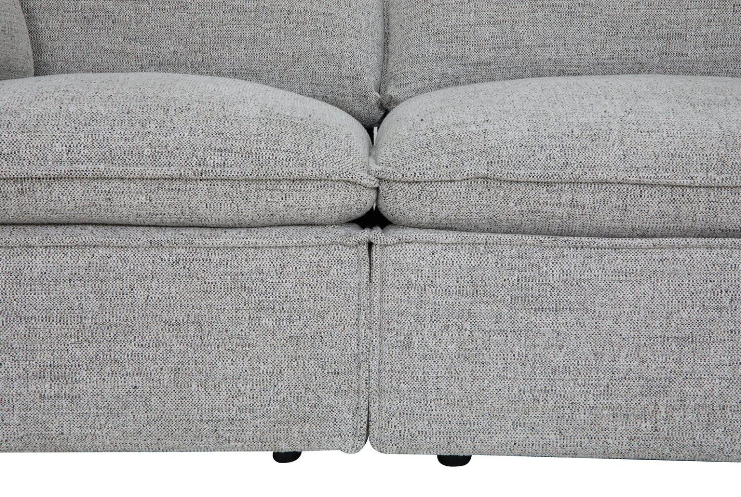 Fusion Modular 8-Piece Silver Grey Chenille Fabric Sectional with Removable Feather Down Back Cushions | Canapé sectionnel modulaire Fusion 8 pièces en tissu de chenille gris argenté avec coussins de dossier amovibles en duvet et plumes