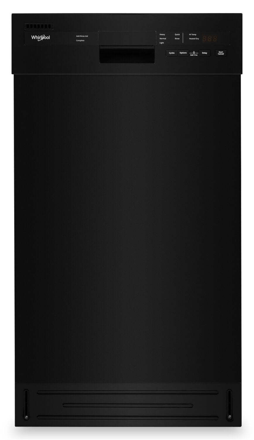 Lave-vaisselle encastré Whirlpool de 18 po et de 50 dBA avec commandes à l’avant - noir - WDPS5118PB