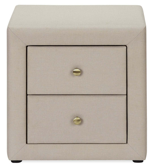 Zara Upholstered Bedside 2-Drawer Nightstand, 20.5W x 20.75H - Beige | Table de nuit rembourrée Zara de 20,5 po (l) x 20,75 po (H) à 2 tiroirs - beige