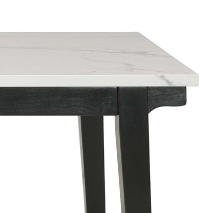 Table de salle à manger Verona avec plateau Culture marbré, 60 W - Blanc | Table de salle à manger Verona de 60 po (L) avec dessus en marbre synthétique - blanche