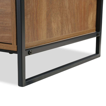 Bureau en forme de L Taryn de 59,69 po à 2 tiroirs - blanc et brun clair