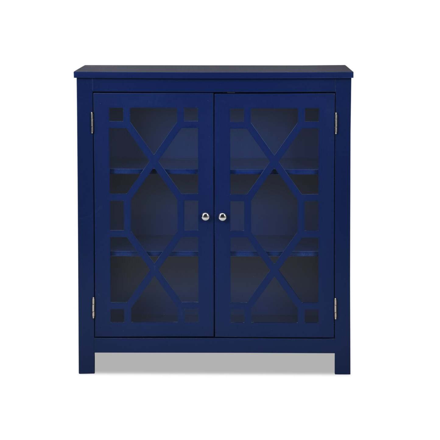 Armoire décorative Clary 31,5 avec portes en verre - Marine|Armoire décorative Clary de 31,5 po avec portes en verre - bleu marine
