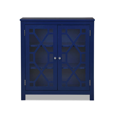 Armoire décorative Clary 31,5 avec portes en verre - Marine|Armoire décorative Clary de 31,5 po avec portes en verre - bleu marine