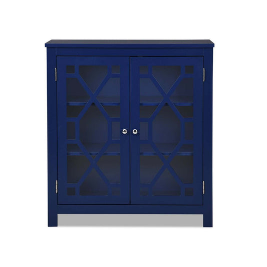 Armoire décorative Clary 31,5 avec portes en verre - Marine|Armoire décorative Clary de 31,5 po avec portes en verre - bleu marine