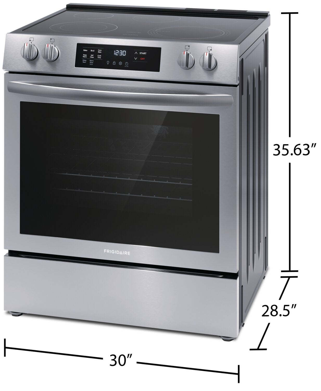 Cuisinière électrique Frigidaire de 5,3 pi³ avec élément EvenTemp™ et cuisson par convection - acier inoxydable -… | Frigidaire 5,3 Cu. Fort. Cuisinière électrique avec élément EvenTemp™ et cuisson par convection - Acier…