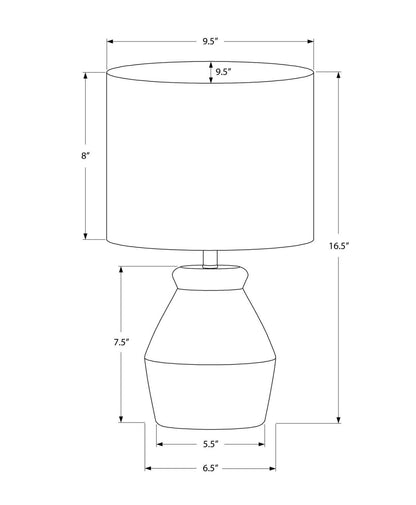 17 Cream Ceramic Linen Drum Shade Table Lamp|Lampe de table de 17 po en céramique crème avec abat-jour cylindrique en lin