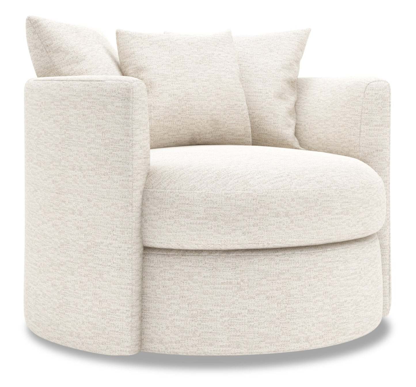 Fauteuil d'appoint pivotant Nest de Sofa Lab de 41 po fabriqué au Canada en tissu chenille - beige Luxury Sand | NID3093