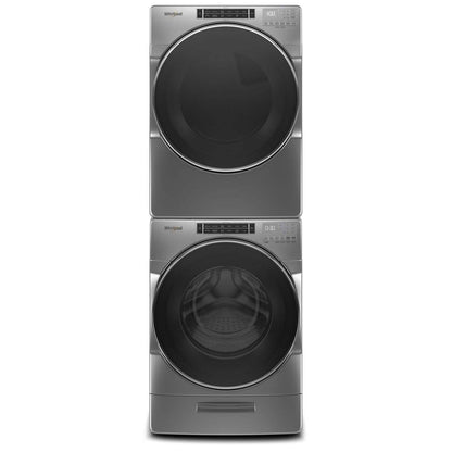 Whirlpool 5.8 Laveuse à chargement frontal et sécheuse à gaz 7,4 pi³ avec vapeur – ombre chrome  | WHFL86LG