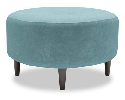 Fabriqué au Canada Sofa Lab personnalisable Pouf en tissu velours The Curve 31 - Bleu mer | Pouf The Curve de Sofa Lab de 31 po fabriqué au Canada en tissu de velours - bleu Sea Blue | CURV3288