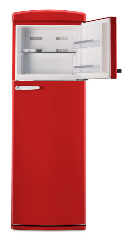 Unique Classique Rétro 24 11 Pi Cu. Réfrigérateur à congélateur supérieur – Rouge bonbon - UNQ-310L R TM | Réfrigérateur Classic Rétro d'Unique de 24 po et de 11 pi3 à congélateur supérieur - rouge bonbon - UNQ-310L R TM