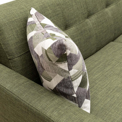 Sofa Freeman de Kort & Co. de 80 po de format condo en tissu d’apparence lin avec base et pattes en bois - vert avocat