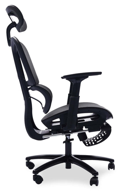 Chaise de bureau réglable Sealy® Diego 26,3" avec rembourrage en maille et repose-pieds - Noir | Chaise de bureau réglable Diego de Sealy de 26,3 po avec rembourrage en mailles et repose-pied - noire