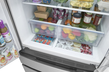 Réfrigérateur Frigidaire de 36” et de 26 pi3 à 4 portes françaises - acier inoxydable résistant aux traces de doigts - FRMS2733AV  | Frigidaire 36” 26 Cu. Ft. 4-Door French Door Refrigerator - Fingerprint Stainless Steel - FRMS2733AV