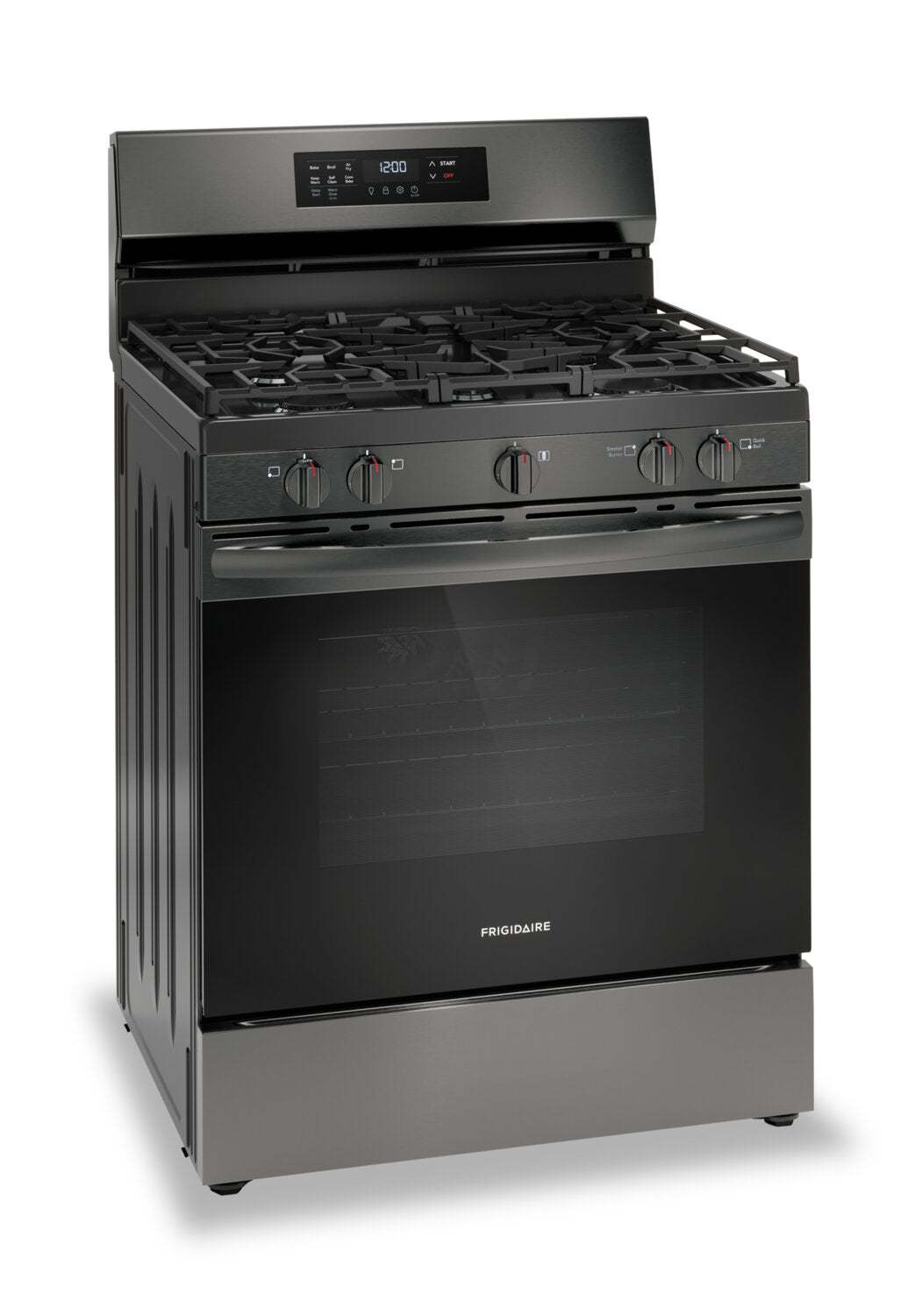 Cuisinière à gaz Frigidaire de 5,1 pi³ avec friture à air et cuisson par convection - acier inoxydable noir - FCRG3083… | Frigidaire 5.1 Cu. Ft. Gas Range With Air Fry and Convection Bake - Black Stainless Steel - FCRG3083…